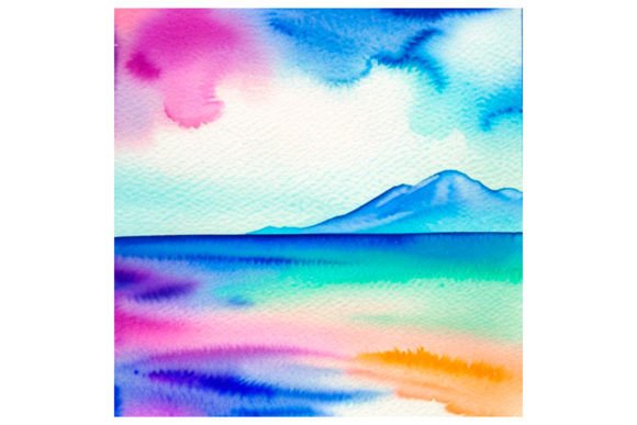 Download Watercolor Painting Mountain Landscape - Premium Resources