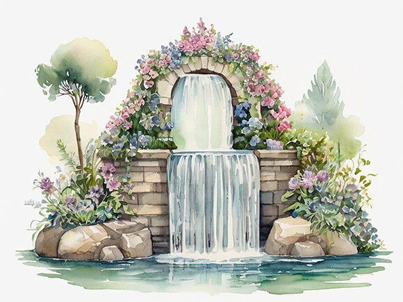 Download Watercolor Painting of a Flower Garden - Premium Resources