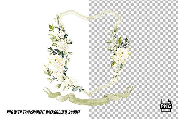 Download Rose White Watercolor Crest Wedding PNG - White watercolor Collection